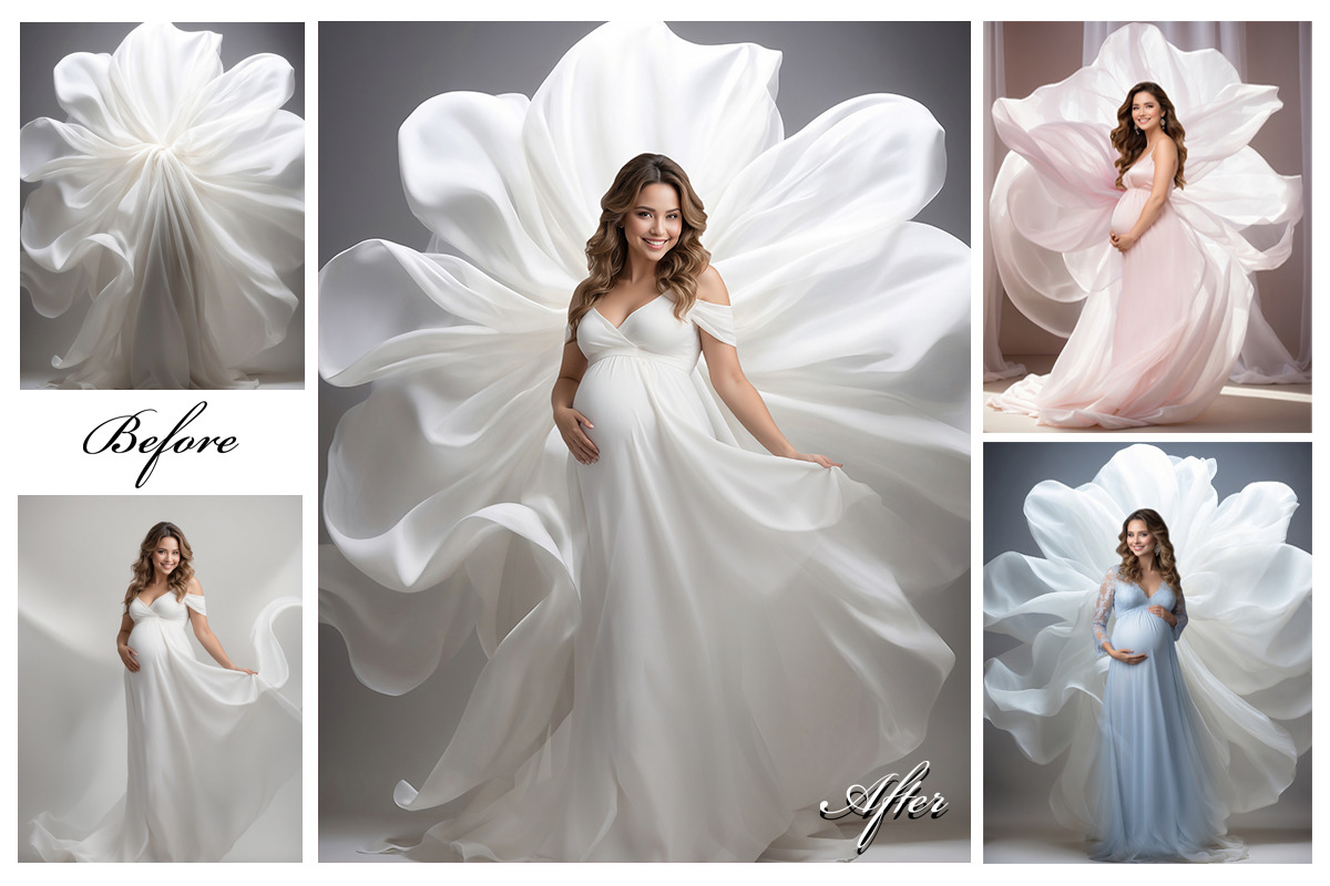 Floral Maternity Backdrops, an Object Graphic by DreamyOverlay (Photo 2 of 4)