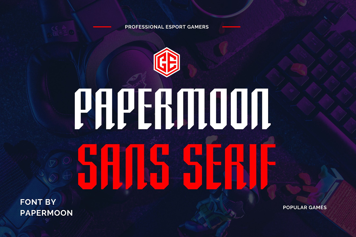 ESparta Gaming Font OpenType TTF OTF, a Sans Serif Font by PaperMoon (Photo 2 of 3)