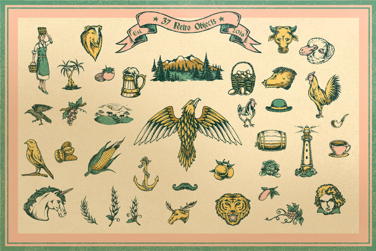 Retro Label/Insignia Vol.2, an Object Graphic by NStudio (Photo 3 of 6)