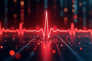 Red heartbeat pulse medical, a Technology Photo by Artonix