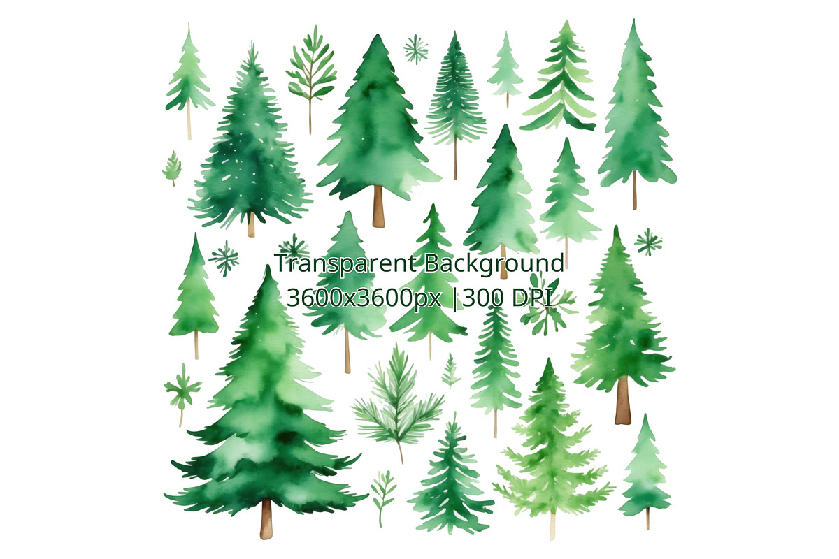 42PNG CHRISTMAS & PINE TREE CLIPART, a Seasonal Illustration by Vachira Digital Studio (Photo 2 of 3)