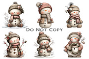 Whimsical Patchwork Snowman Clipart, an Illustration by Craft Nest (Thumbnail 7 of 9)
