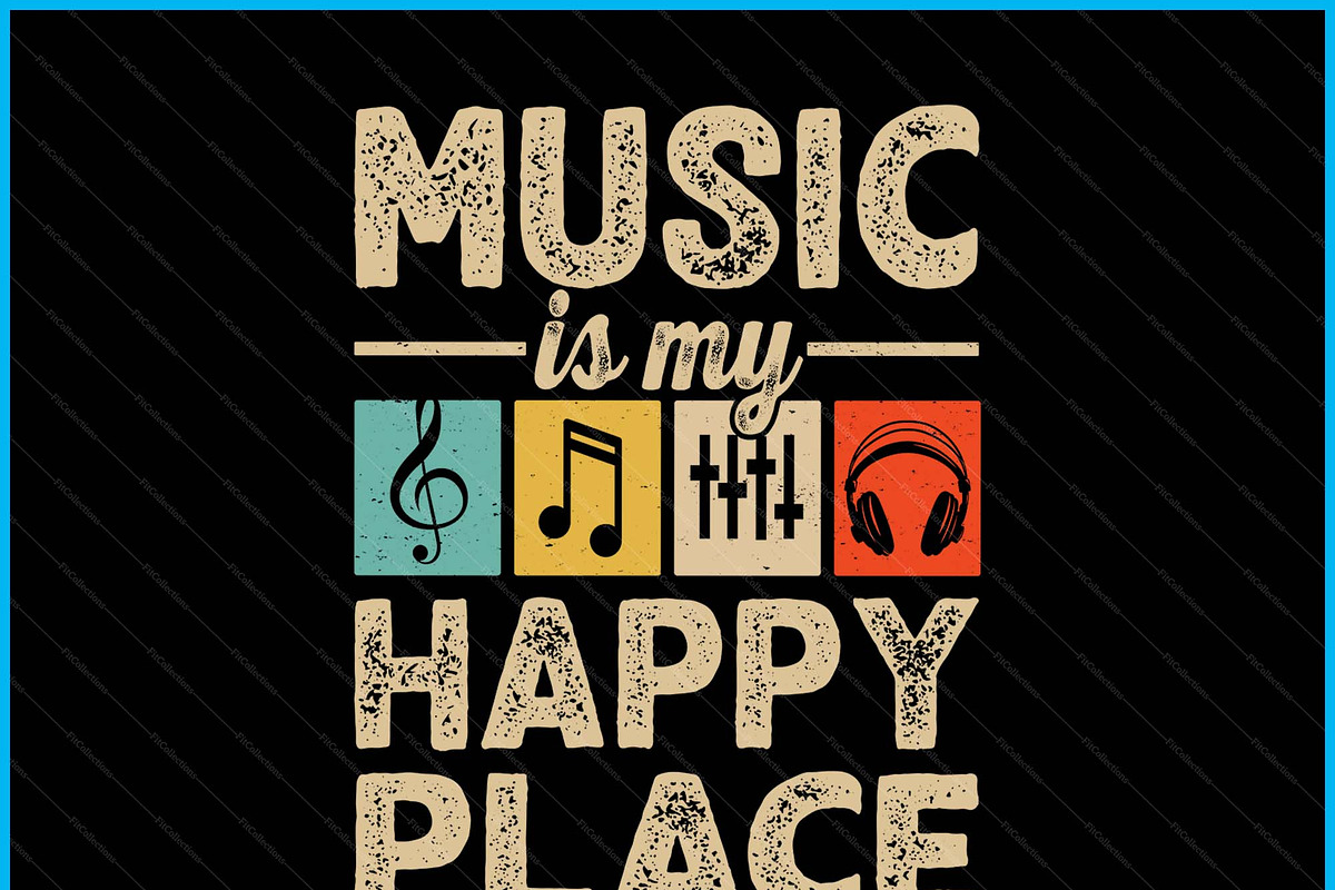Music Is My Happy Place Lover SVG, a Graphic by Creativeusart (Photo 3 of 4)