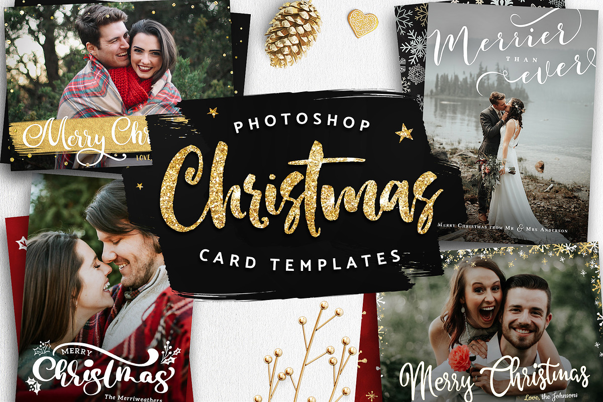 Christmas Card Templates Bundle, a Card Template by Nifty Template Studio (Photo 1 of 18)