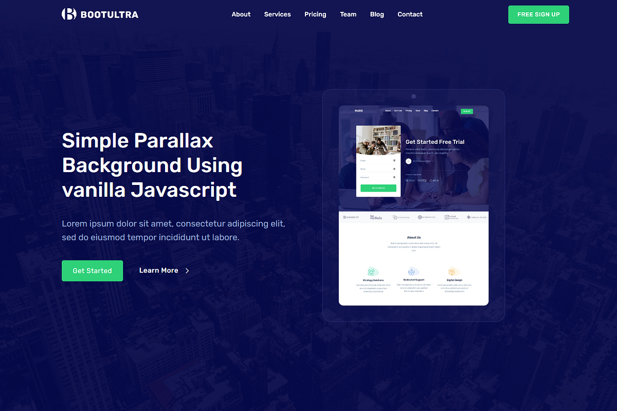 Bootultra - Landing Page Template, a Landing Page Template by Script Eden (Photo 9 of 11)