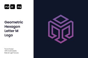 Geometric Hexagon Letter M Logo, a Branding & Logo Template by Luxury Logos