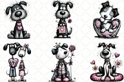 Whimsical Valentines Dog Clipart, an Animal Illustration by Black Bird Studio (Thumbnail 6 of 6)