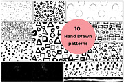 10 Hand Drawn seamless patterns set, a Pattern Graphic by ArtChamomile (Thumbnail 1 of 4)