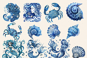 DEEP SEA FAIRY FANTASY CLIPART, a Person Illustration by Daring Digies (Thumbnail 2 of 9)