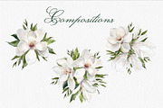 Watercolor white Magnolia flowers, a Decorative Illustration by mArtstore (Thumbnail 5 of 8)