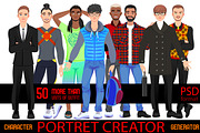 Character portrait creator MAN (PSD), a Person Illustration by Mandarinkas art (Thumbnail 1 of 7)