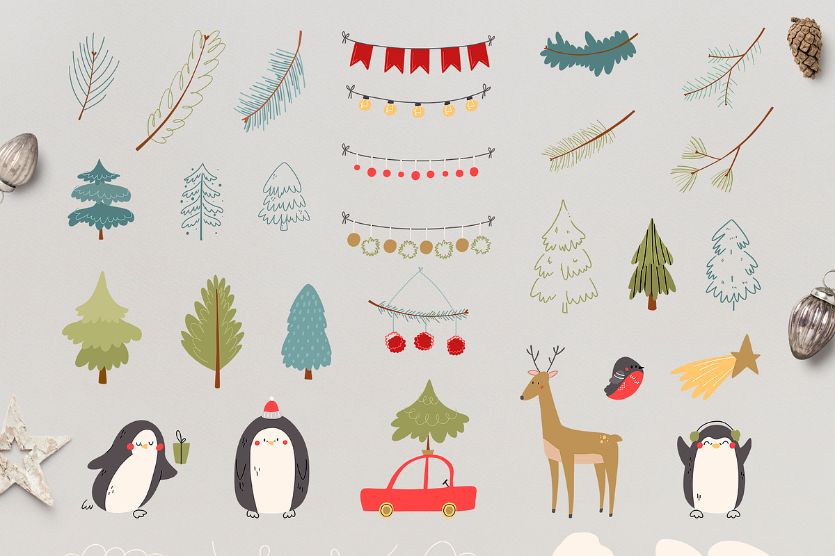 Christmas art, lettering collection, an Animal Illustration by Mariart_i (Photo 4 of 9)