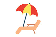 Beach Umbrella Flat Icon, a Duotone Icon by Pexelpy (Thumbnail 1 of 2)