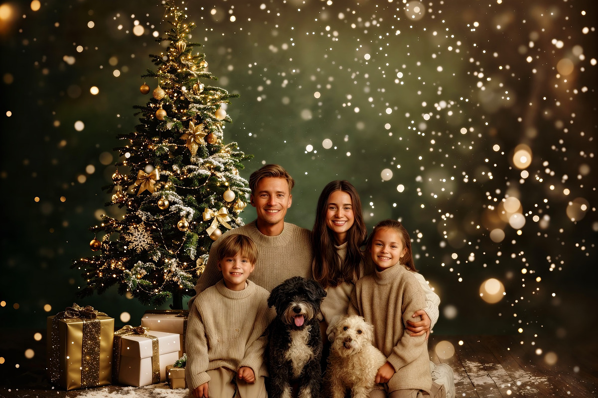Falling Snow Christmas Tree Backdrop, a Background Photo by Winwin Design Art (Photo 1 of 2)