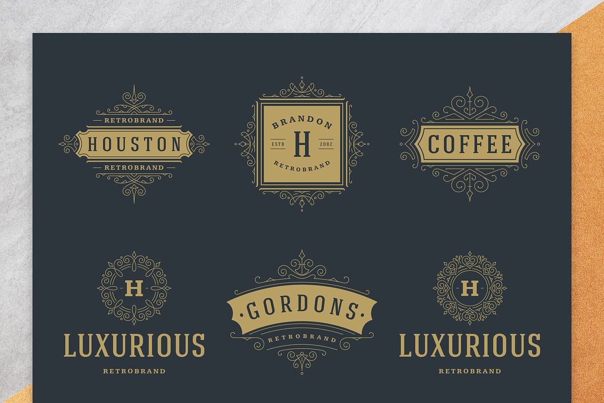 36 Luxury Ornament Logos, a Branding & Logo Template by Vasya Kobelev (Photo 6 of 14)