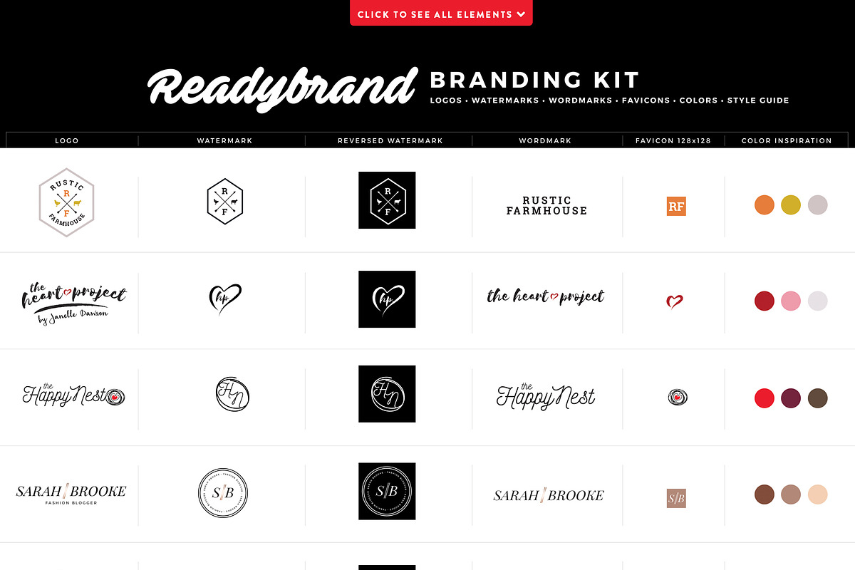 Logo Design Templates & Branding Kit, a Branding & Logo Template by Happy Monday Creative (Photo 3 of 6)