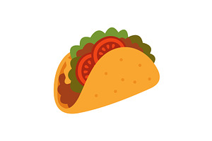 Traditional Mexican taco with, a Food Illustration by GraphiShop