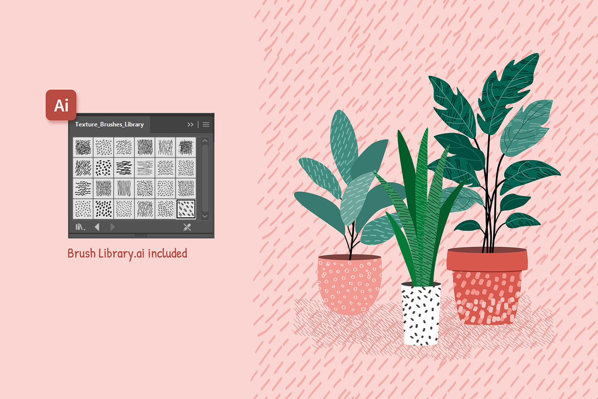 24 Texture Brushes for Illustrator, a Brush Add-On by IuliiaSavko (Photo 7 of 7)