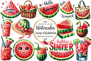 Summer Juicy Watermelon Clipart, an Illustration by OK Design (Thumbnail 1 of 5)