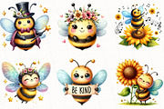 Watercolor Bumble Bee Clipart, an Illustration by OK Design (Thumbnail 2 of 5)