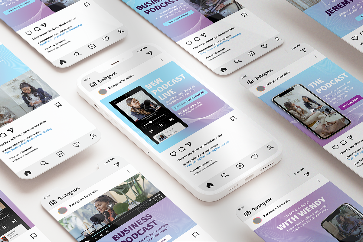 Modern gradient podcast instagram, a Social Media Template by peterdraw (Photo 4 of 6)