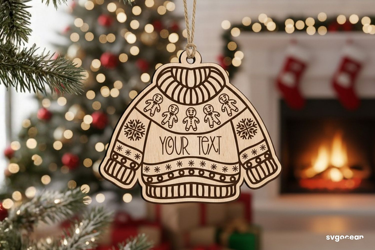 Christmas Sweater Ornaments SVG Bund, a Decorative Illustration by svgocean (Photo 8 of 9)