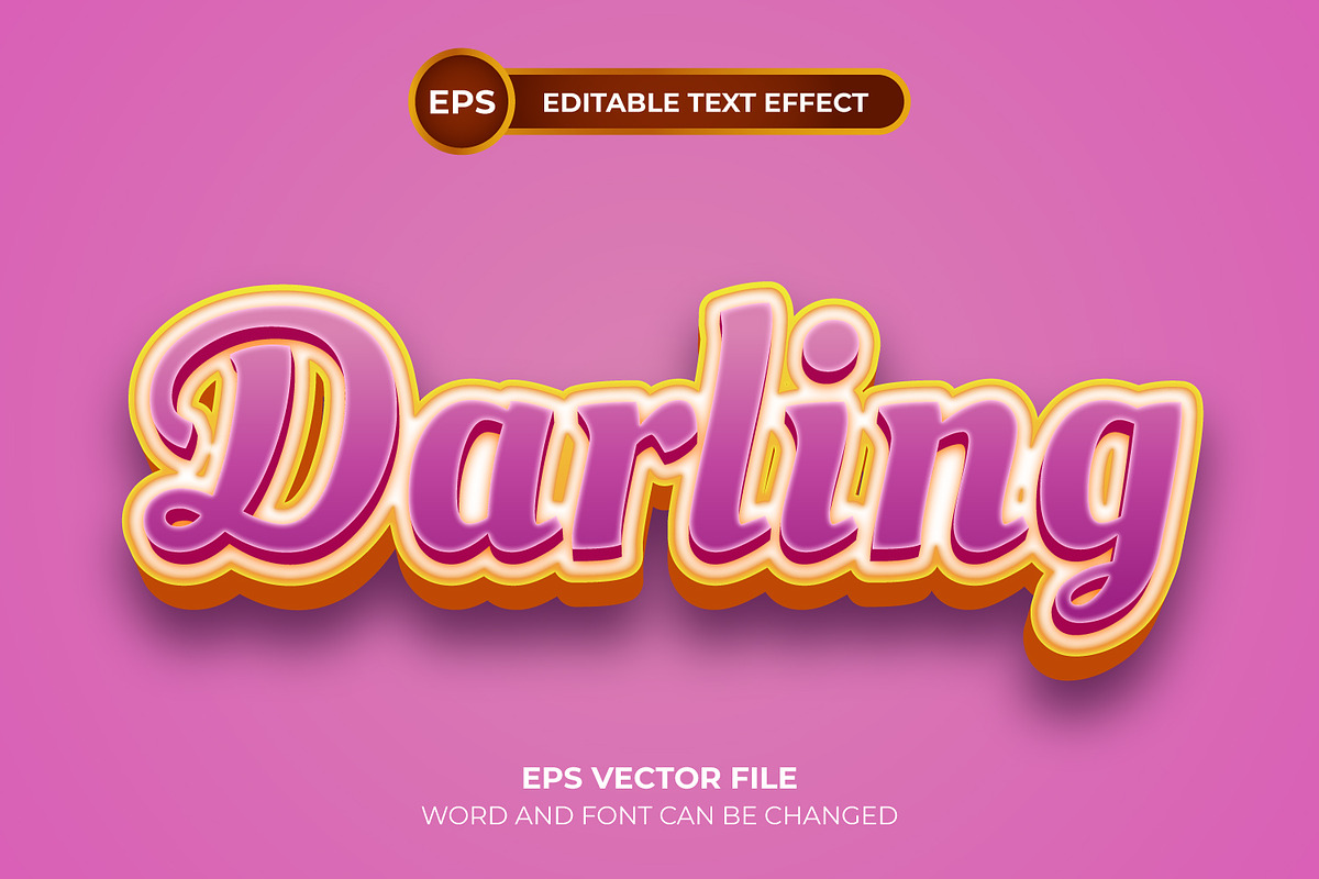 Darling editable text effect, a Layer Style Add-On by Semu Creative