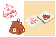 Cute School Backpack Vector Set, an Education Illustration by Annie Birdie (Thumbnail 4 of 7)