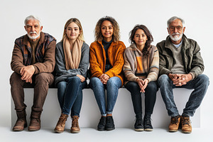 Multigenerational group sitting toge, a Photo by Pixeness Studio