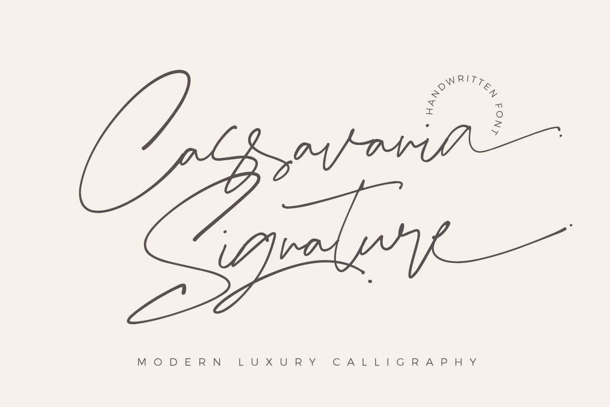 Cassavania - Signature with Ligature, a Script Font by Dirtytemp Studio (Photo 2 of 17)