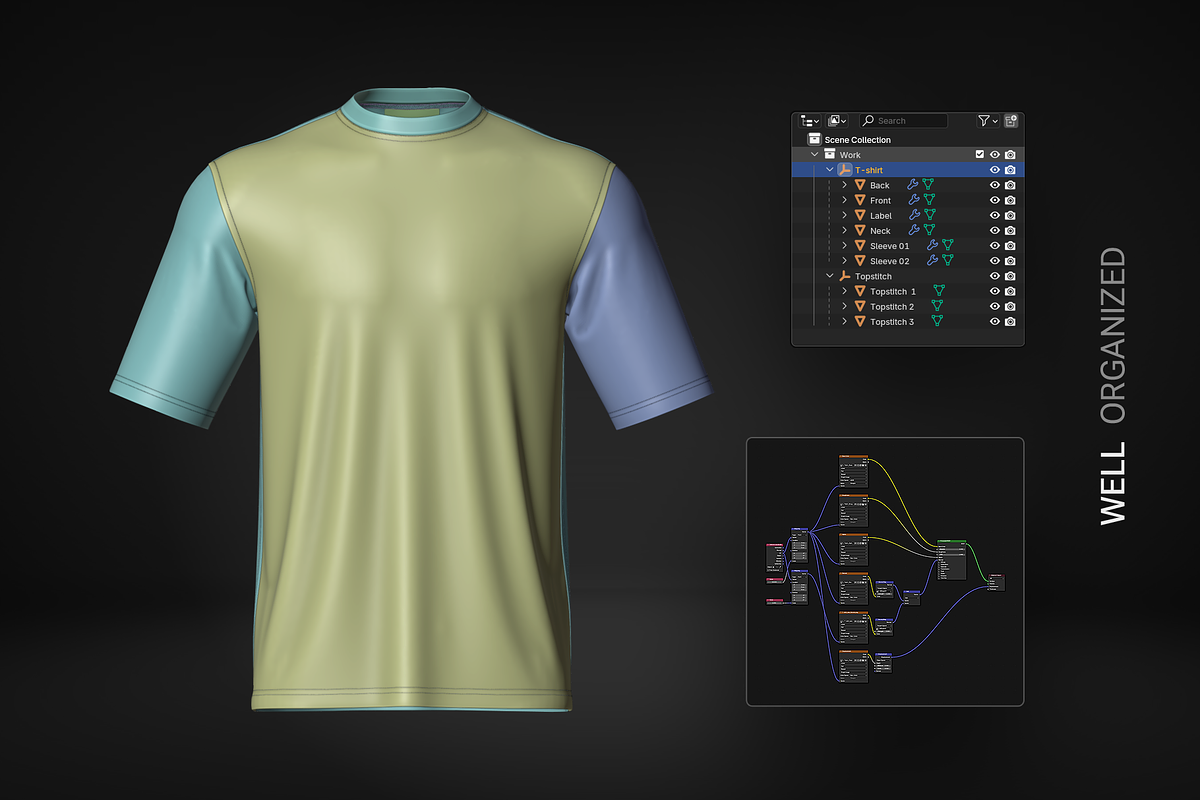 White Men's T-Shirt 3D Model, an Object 3D Model by le-genda (Photo 10 of 10)
