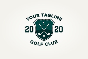golf club and flag badge icon logo, a Branding & Logo Template by Blazybone