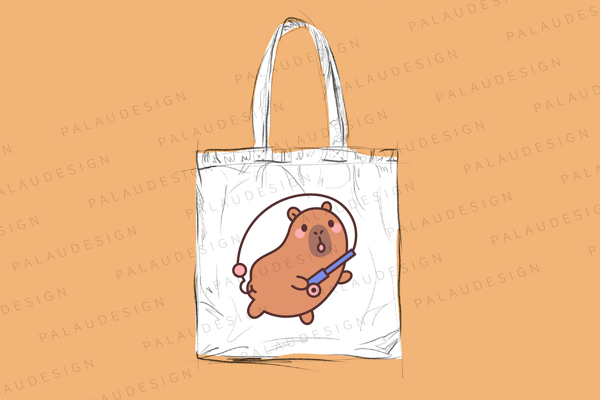 Kawaii Capybara Fishing, an Animal Illustration by Palau (Photo 5 of 12)