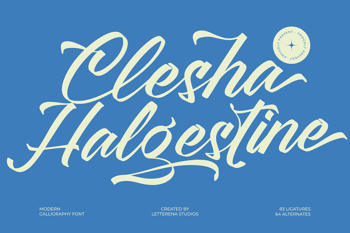 Clesha Halgestine Modern Calligraphy, a Script Font by Letterena Studios Script (Photo 1 of 20)