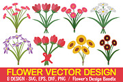 Flower's Vector Design Bundle, a Print Template by Active Designers (Thumbnail 1 of 9)