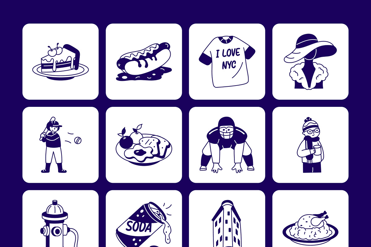 New York Vector Drawing Set, an Outline Icon by Vectors Market (Photo 7 of 8)