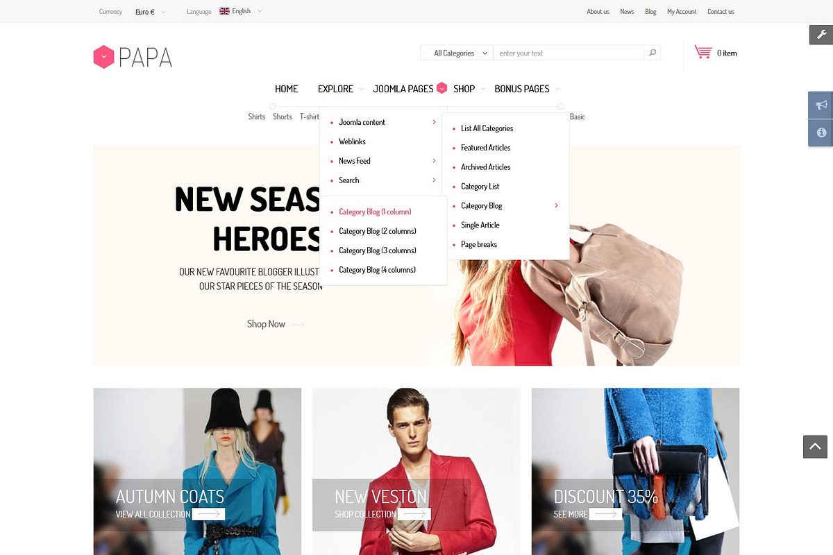 SJ Papa - Awesome eCommerce template, a Websites & App Template by YouTech (Photo 4 of 5)