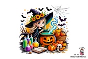 10 Halloween Witch Clipart PNG, a Graphic by Clipart Studio (Thumbnail 3 of 11)