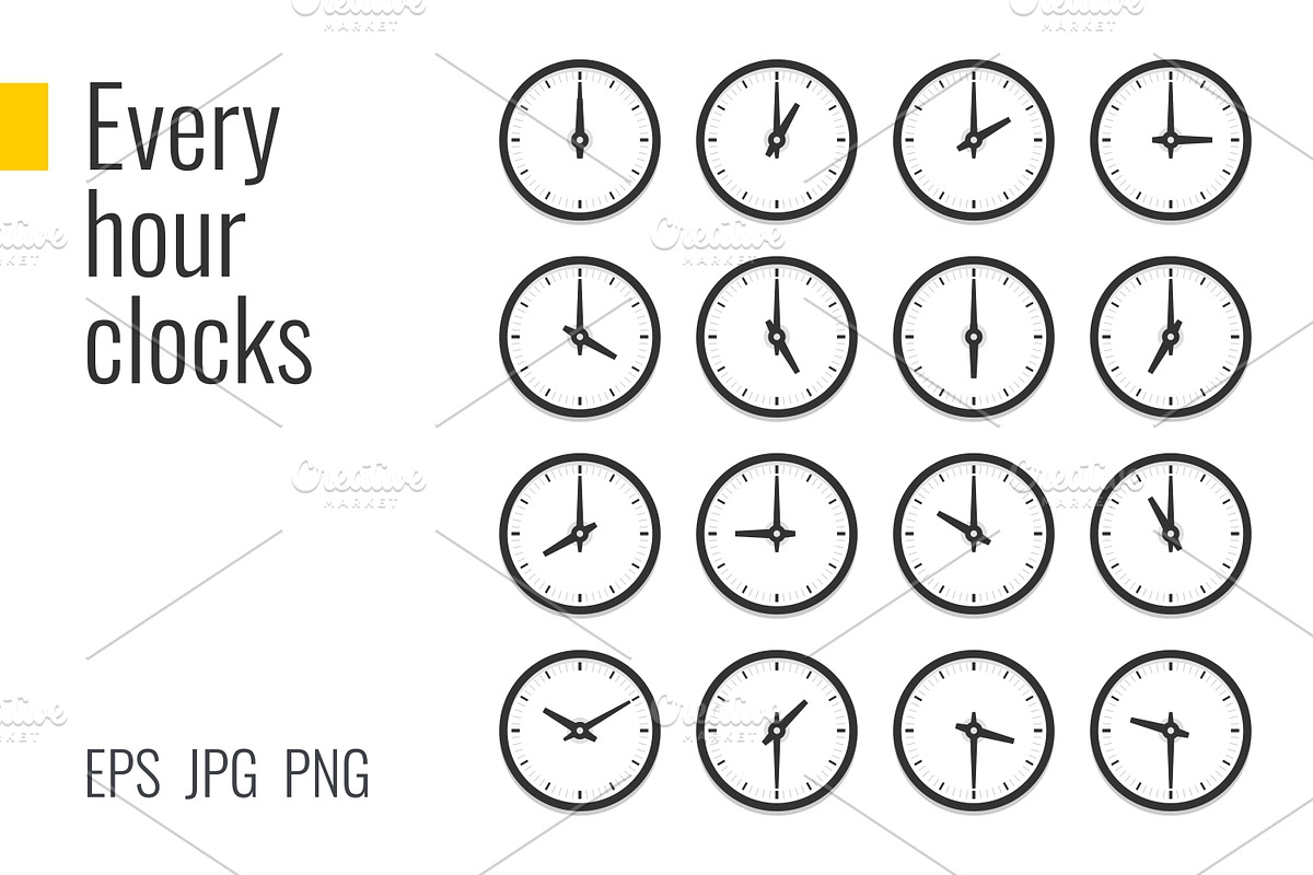 Clocks with parts of hour, an Outline Icon by Primula`s shop (Photo 3 of 3)