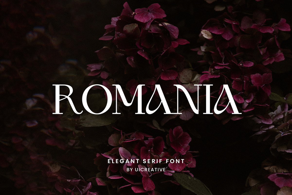 Romania Elegant Serif Font, a Serif Font by UICreative (Photo 1 of 13)