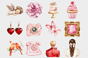 Watercolor Valentine Clipart, a Seasonal Illustration by Design Market (Thumbnail 2 of 4)