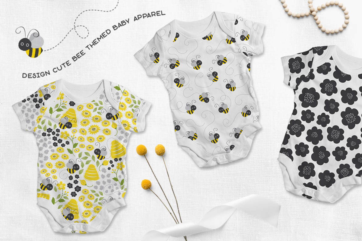 Busy Bees Baby Vector Patterns, a Pattern Graphic by Wild Twig Co (Photo 4 of 9)