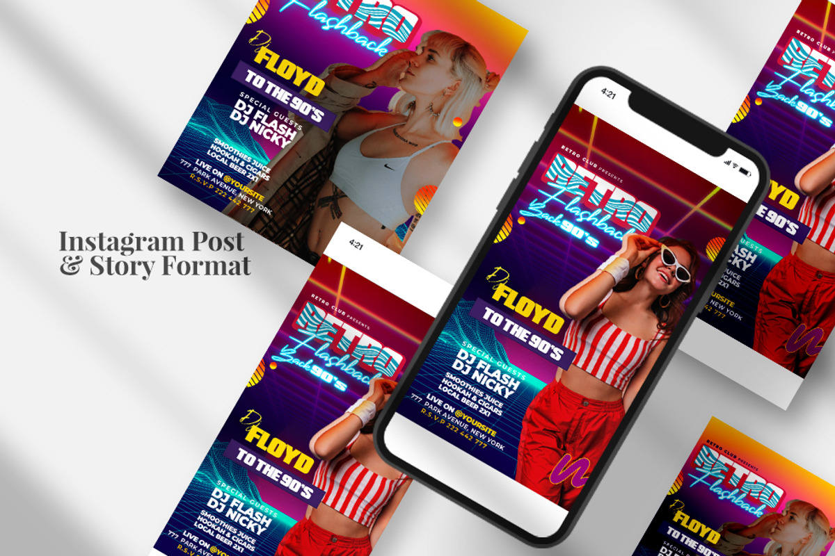 Retro Flashback Instagram (PSD), a Social Media Template by studioflyers.com (Photo 2 of 3)