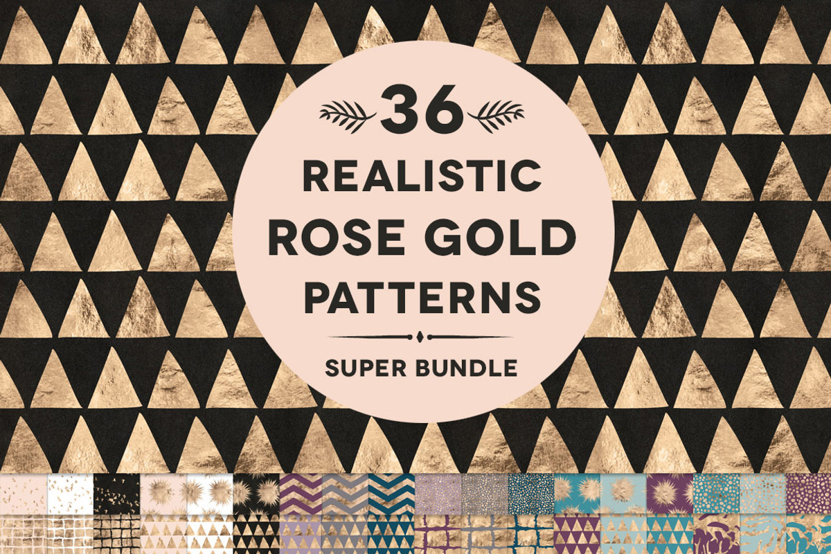 Rose Gold Foil Patterns Super Bundle
