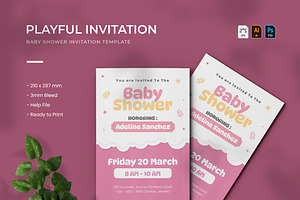 Playful Baby Shower - Invitation