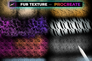 55 FUR TEXTURE Brushes For PROCREATE