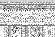 11 Mother's day coloring book page, an Illustration by Somjai King (Thumbnail 10 of 13)