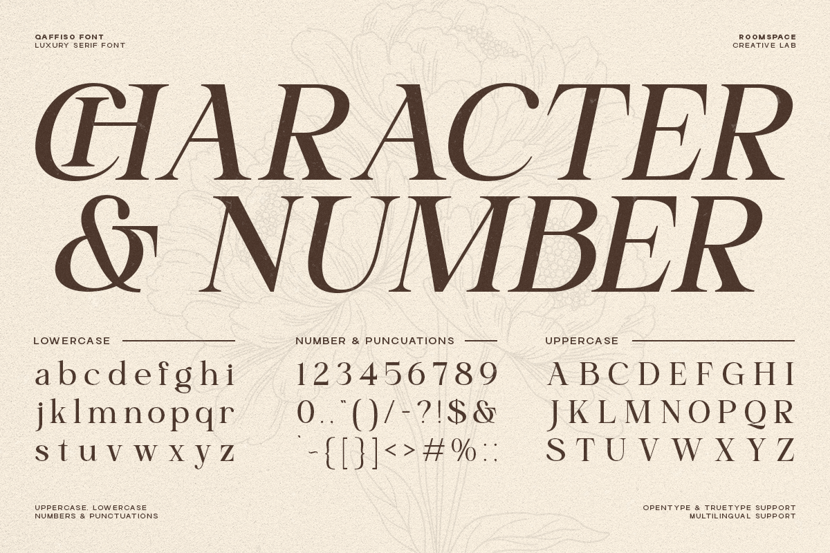 Qaffiso – Luxury & Elegant Modern, a Serif Font by roomspace creative lab (Photo 11 of 11)