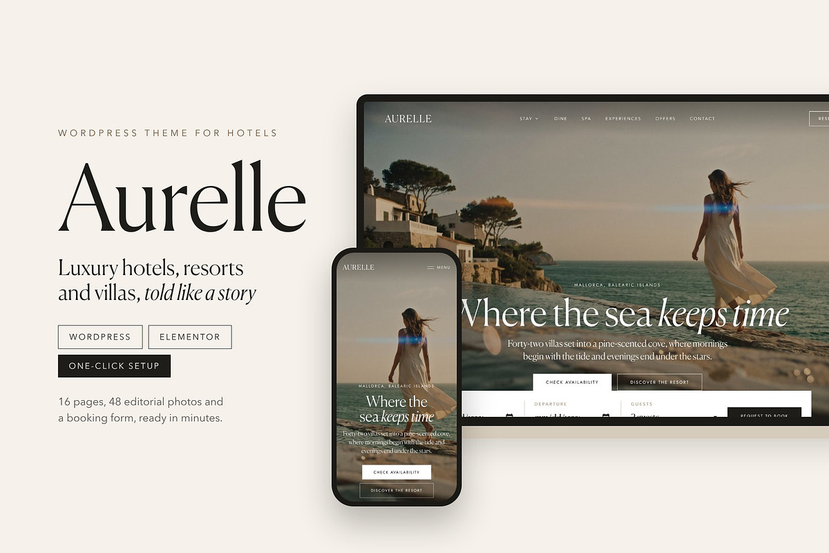 Aurelle Luxury Hotel & Resort Theme, a WordPress Template by Tomasz Ganclerz (Photo 1 of 18)