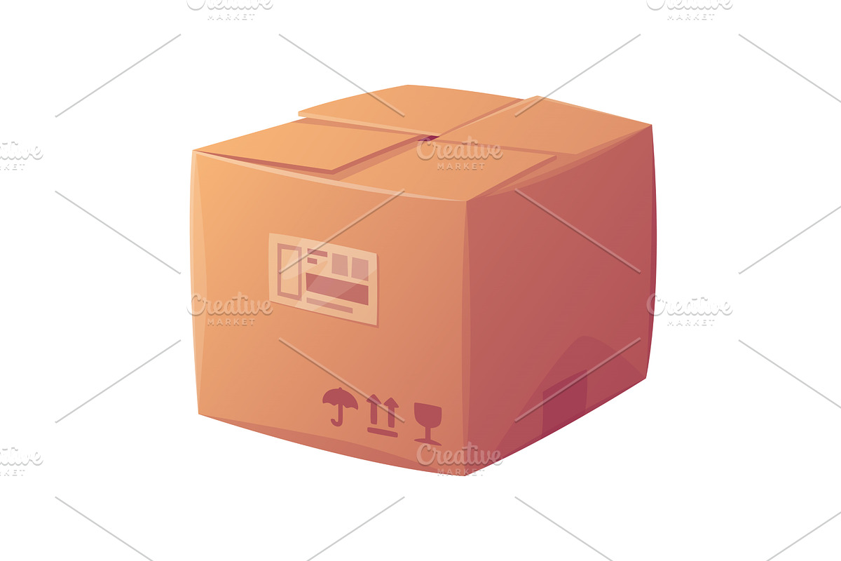 Cardboard Box as Paper Packaging, an Object Illustration by TopVectors